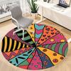 1pc Hippie Patterns Office Round Area Rug, Indoor Mat Suitable For Office, Under Office Chairs Bedroom Living Room Home Decor, Room Deco 037