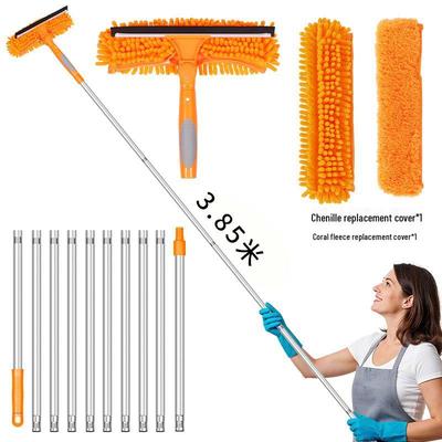 Dual-Sided High-Rise Glass Cleaning Wiper: 2-in-1 Splicing Pole & Window Scraper Artifact