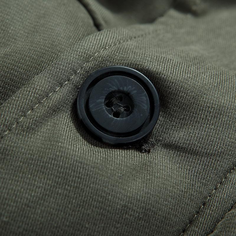 Herren Winter Militärstil Mehrere Taschen Fleecegefüttert Baumwolljacke, Große Größen