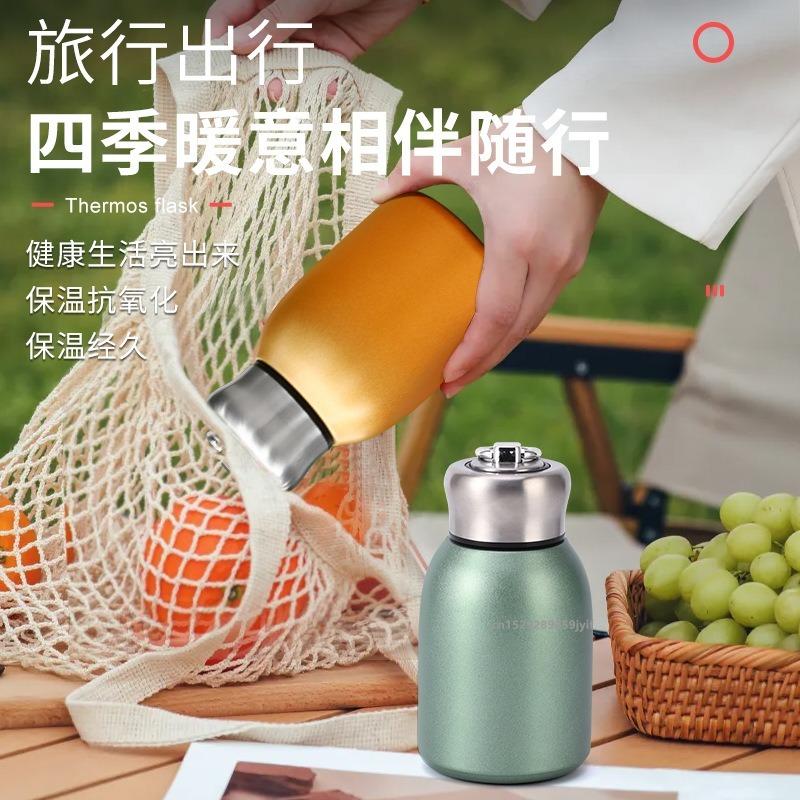 300ML Nerezový kapesní hrnek Cestovní termální hrnek na kávu Mini termoska Vakuová termoska Izolovaný hrnek Sportovní láhev na vodu