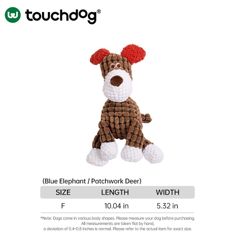 Touchdog Eco-Friendly Luxury Dog Sound Plush Chew Toys Washable for Puppies Medium & Big Dogs