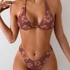 2025 European & American Sexy Low Waist Triangle Print Bikini