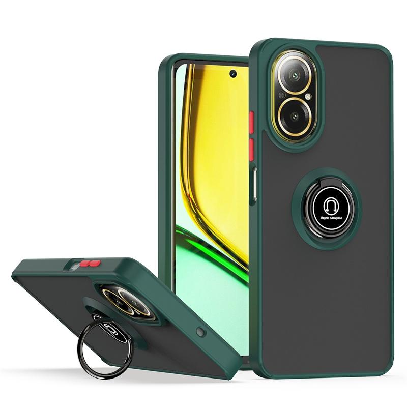 Armor Funda for Realme C67 4G Case Magnetic Metal Ring Stand Holder Cover for OPPO Realmi C67 C 67 RealmeC67 4G Matte Hard Coque