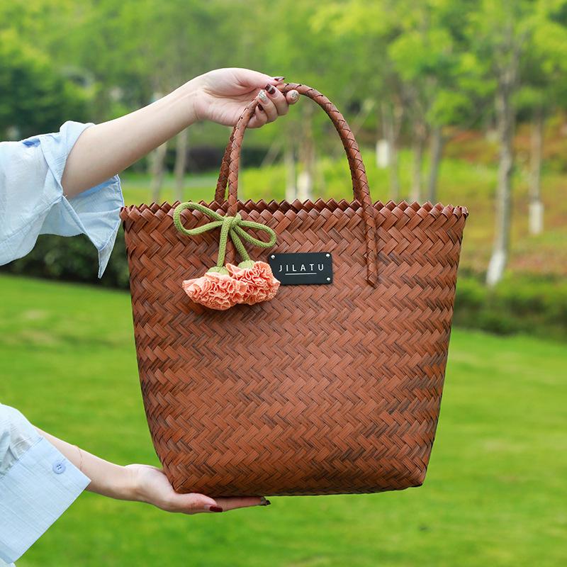 Χειροποίητη Καλοκαιρινή Τσάντα Tote: Φορητό Καλάθι Παραλίας & Λαχανικών Μεγάλης Χωρητικότητας για Γυναίκες (Έκδοση 2025)