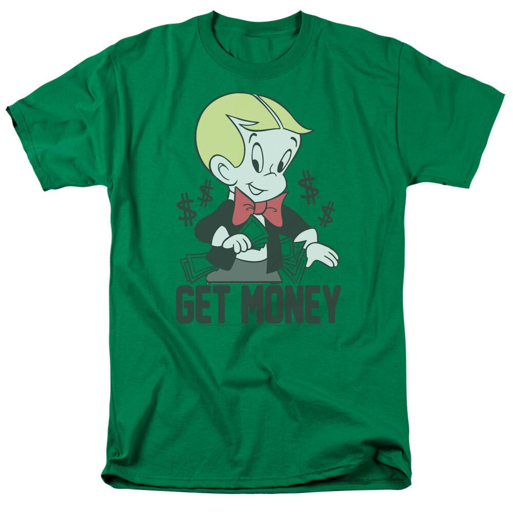 

Richie Rich Get Money T Shirt Mens Licensed Cartoon Merchandise Green XL