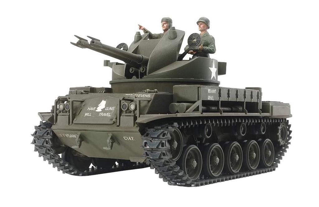 Tamiya Seria militară în miniatură Pistol american M42 Duster Model din plastic cu 3 figuri de echipaj 35161 1/35 No.161 Autopropulsat antiaerian