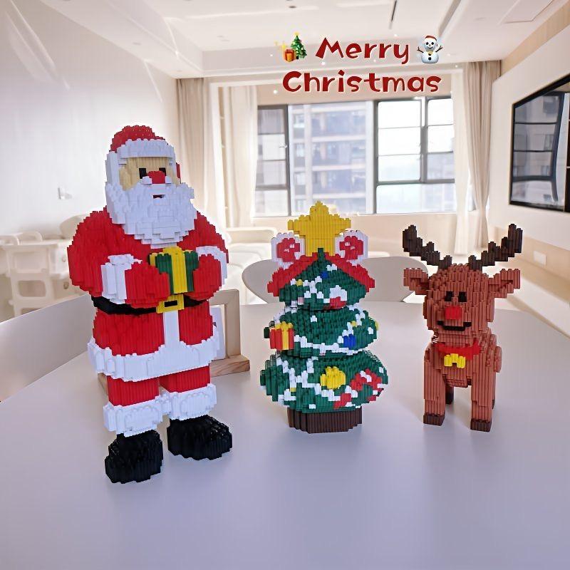 Santa Claus Elk Christmas Tree Building Blocks Toy Set Small Particle Bricks Building Blocks Toys Kids Christmas Gift