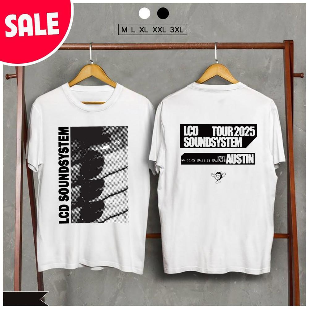 НОВАЯ футболка LCD Soundsystem Tour 2025 Austin White Все размеры AR287 Унисекс XXL