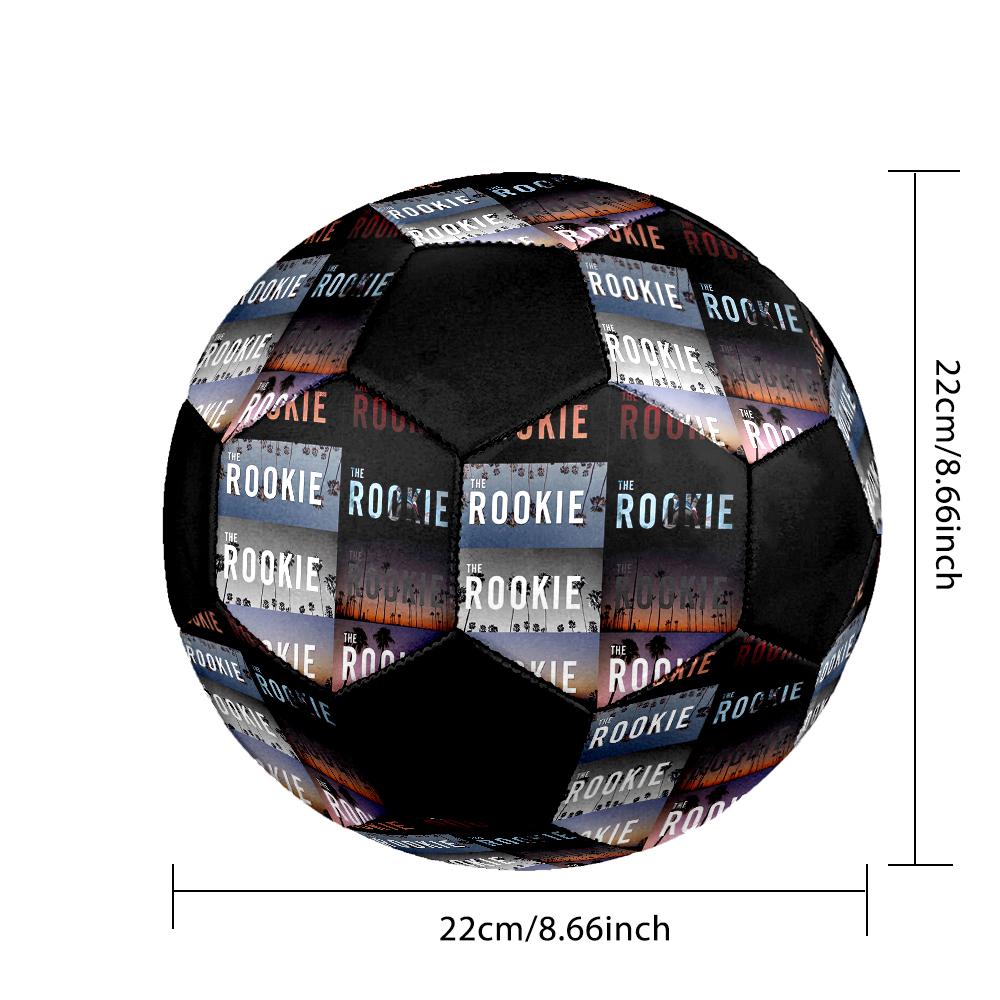 THE ROOKIE Indoor Soccer Ball Colorful Machine Stitched PVC Size 5 Team Training Competition Ready Durable High-Bounce Cool Sports Gift
