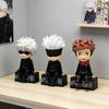 11Cm Jujutsu Kaisen Anime Figurine Q Version Sitting Satoru Gojo Action Figurine Itadori Yuji Figurine Car Ornaments Model Doll Toys