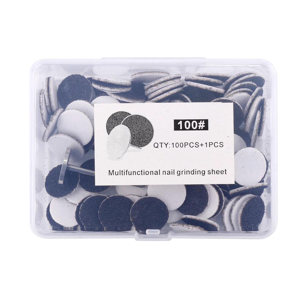Nail Art Sand Disc for Polishing, Shaping, and Filing Extension Nails - 100 Pieces