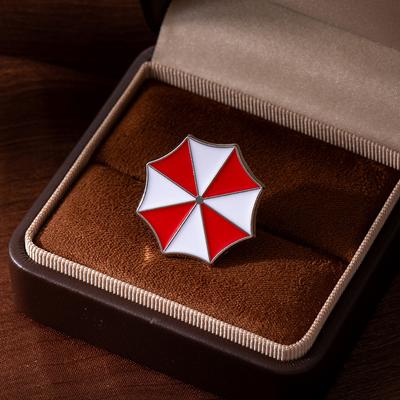 Little Red Umbrella Creative Umbrella Company Logo Metal Brooch Backpack Corsage Accessories Badge