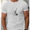 Men Casual Round Neck Short Sleeve T-Shirt Cotton Sailing Boat Graphic Regular Fit Stretch Knit Fabric Men Clothing