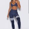 Womens Yoga Set Sleeveless Halter Sports Bra High Waist Leggings Gym Fitness Running