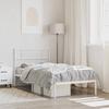 Vidaxl Metal Bed With Headboard, Without Mattress, White, 75X190 Cm