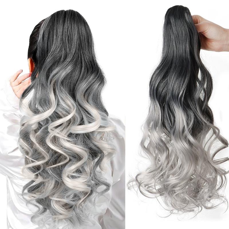 Ponytail Extension 26 Inch Claw Clip Ponytail Extension Long Wave Ponytail Extensions for Women Fluffy Natural Synthetic Hairpiece for Daily Use