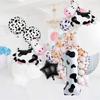 7pcs Cartoon Big Cow Balloon 40inch Black White Cow Number 0-9 Balloon Set Kid's Birthday Farm Animal Party Balloon Decoration