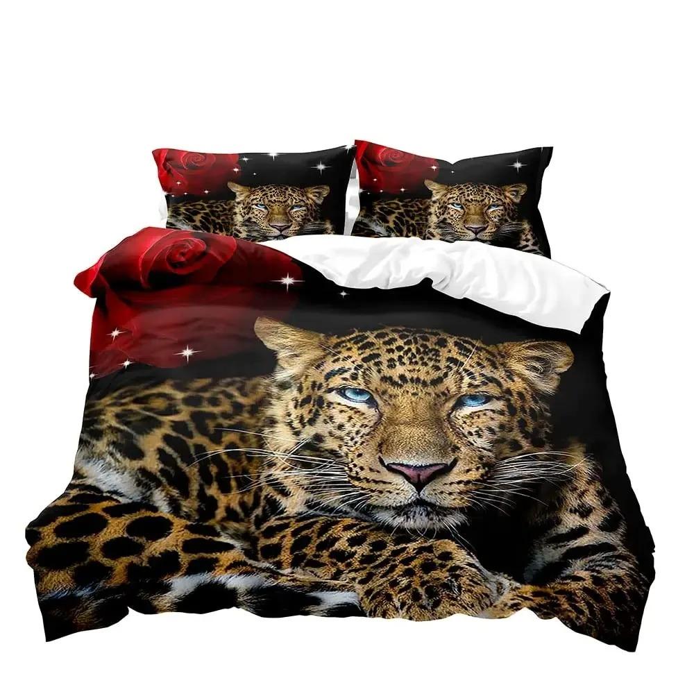 Lion Duvet Cover Set KingAfrican Safari Animal Black Bedding SetCouples Comforter CoverQuilt CoverRomantic Lion Couple Gifts