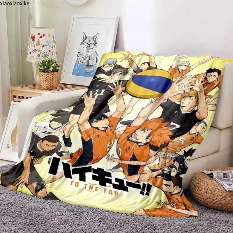 Volleyball Anime Plaid Haikyuu Decken Korallen Fleece Plüsch Dekoration Miya Atsumu Manga Weiche Überwurfdecken für Bett Reise Quilt