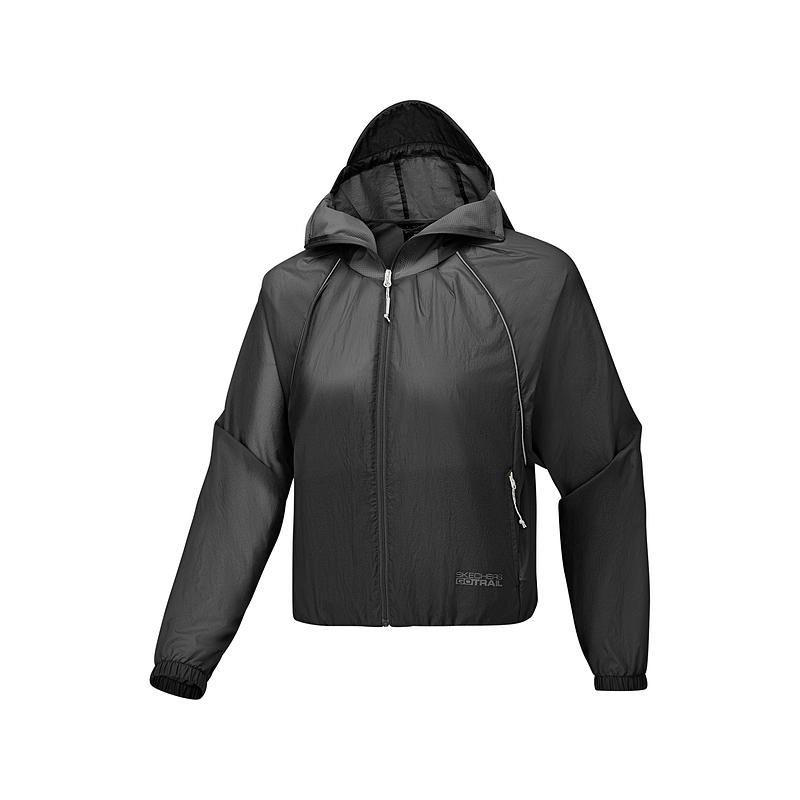 Skechers Fashion Sports Soft Comfortable Hooded Jacket Women jackets Carbon-Black P225W135-0018 XXL