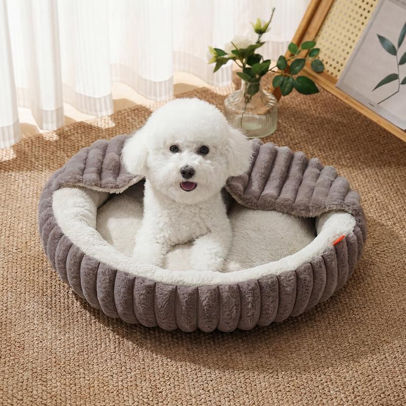 Soft Plush Pet Bed for Dogs Cats Warm Round Donut Bed Cozy Puppy Sleeping Cushion Washable Cat House Small Medium Pets