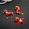 Cute Red Pony Brooch Exquisite Zodiac Horse Brooch Pin For Women Men Temperament Suit Lapel Corsage Accessories New Year Gifts