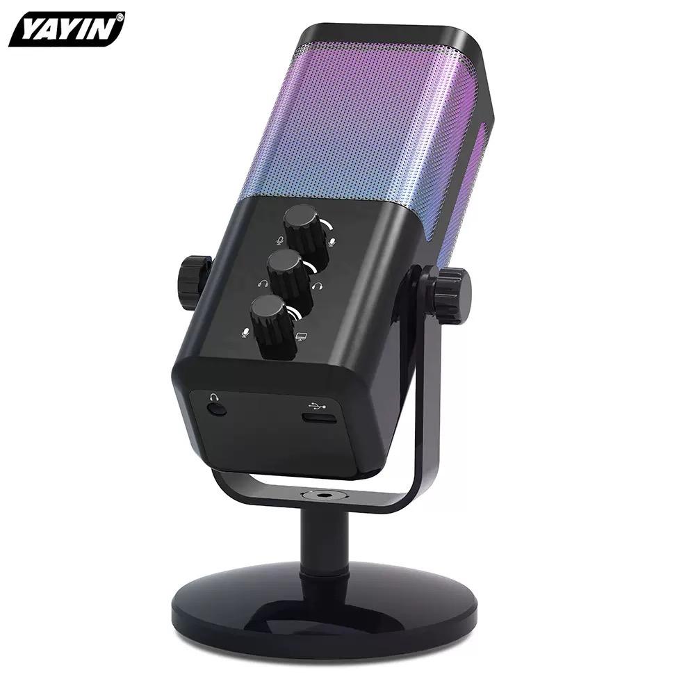 

RGB Игровой микрофон с балансом игрового голоса и шумоподавлением, Студийный USB Компьютерный конденсаторный микрофон для стриминга/записи/дискорда