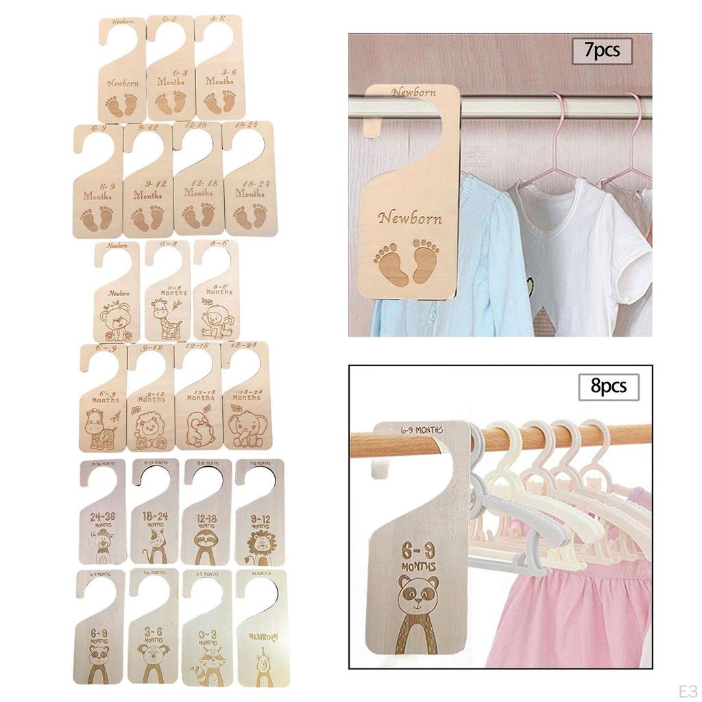 7 Piece Adorable Closet Baby Size Dividers Organizer Infant Wardrobe