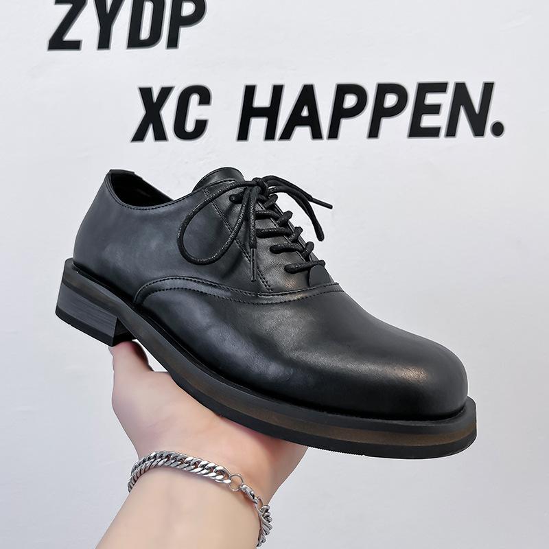 

2025 туфли дерби на платформе мужские и женские британские туфли для通勤, деловые, повседневные кожаные туфли 14643-A 38 чёрный