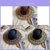 Ethnic Style Wide Brim Straw Hat For Sun Protection Beach Vacation Summer Travel