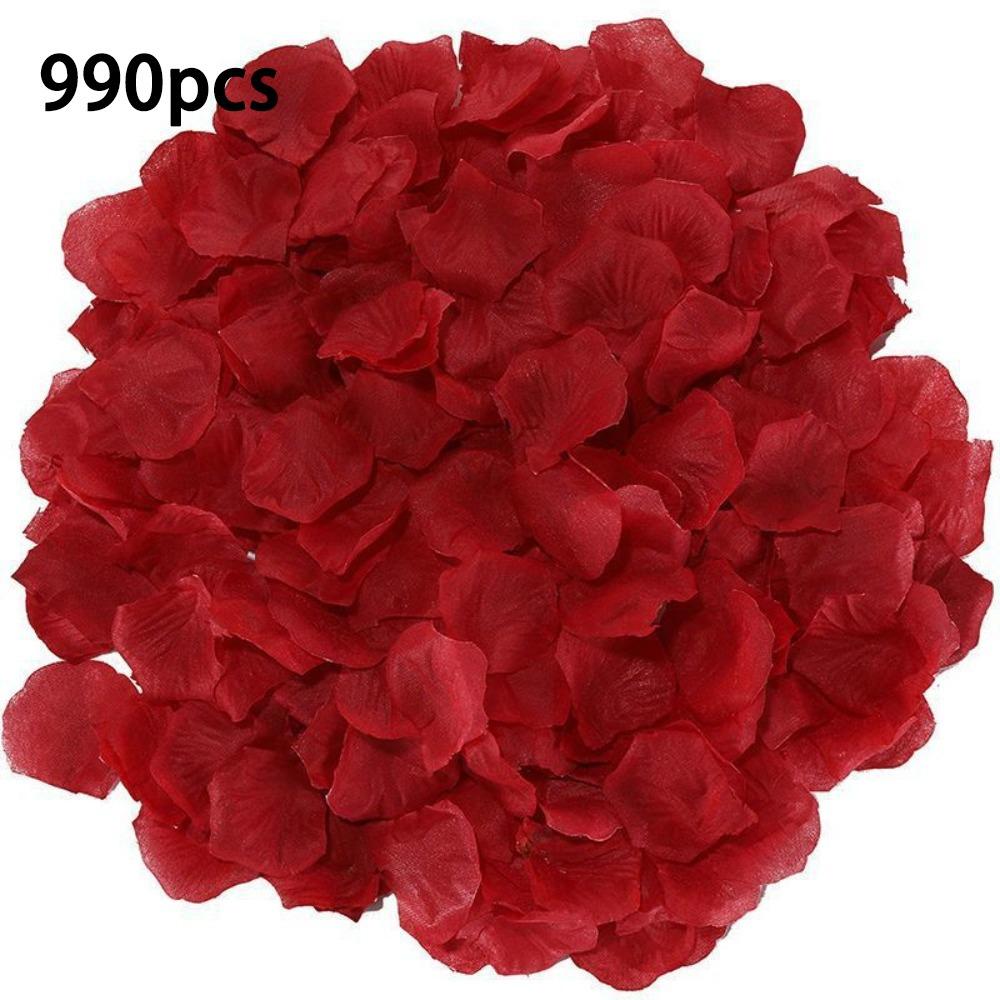 

990pcs DIY Simulated Rose Petals Party Supplies Wedding Fake Flower Petals Romantic Artificial Rose Petals Party темно-красного