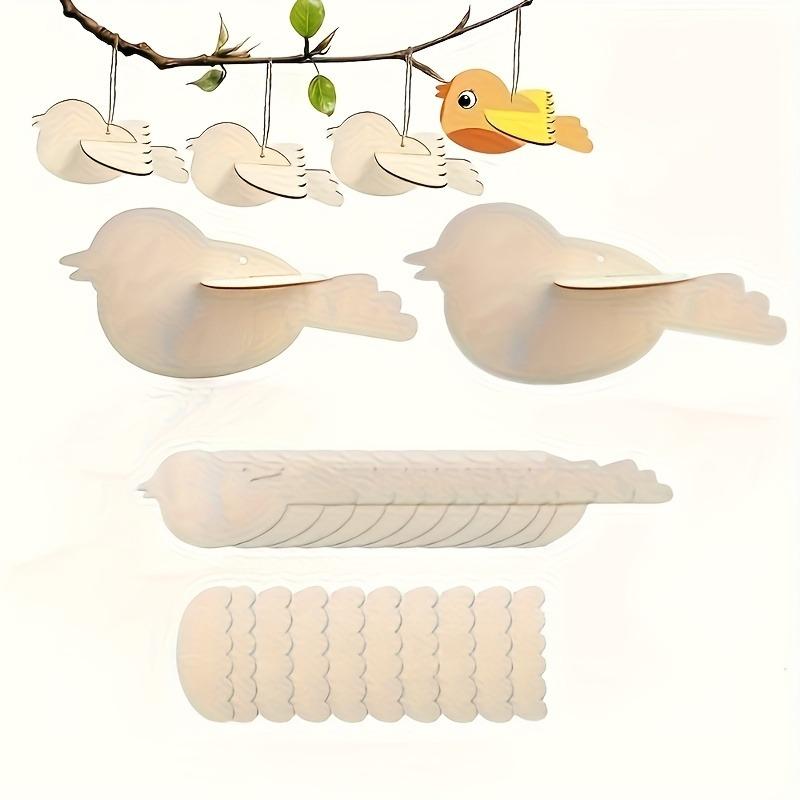 30 stuks doe-het-zelf ongeverfd houten vogel knutselset voor creatieve decoraties cadeaus verjaardagen feestdagen knutselsets hangende vogels decoratief