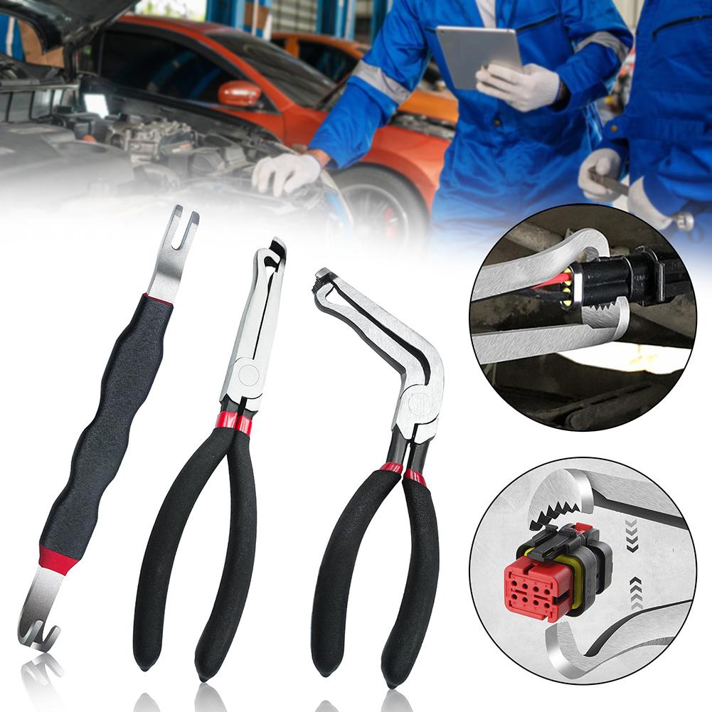 3pcs Electrical Disconnect Pliers Multifunctional Automotive Plug Connector Separator Tools Car Maintenance Disassembly Pliers