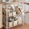 Baicaoyuan Storage Box, Kitchen Organizer with Wheels, Cabinet Storage Basket, Under-Sink Organizer, Medium Size