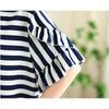 DIMANAF 2025 Summer Plus Size Short Sleeve T-Shirt Stripe Women O-Neck Loose Basic Tops Tees