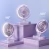 USB Desk Fan Rechargeable Quiet Small Portable Desktop Table Fan with Light for Home Travel