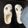 Cotton Drag Hole Shoes Women's Autumn and Winter New Cute Little Briquettes Outer Wear Thick Sole Warm Velvet DIY Winter