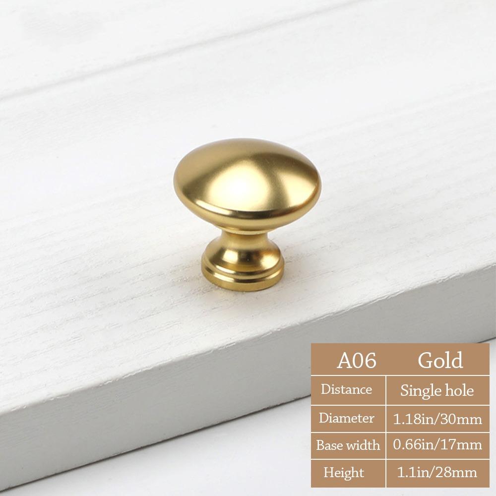 Gold Cupboard Knob Round Drawer Door Handle Simple Cabinet Drawer Knob  for Home