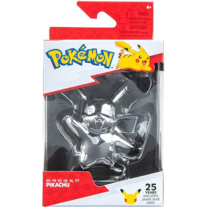 Figurine Pokémon Pikachu Argentée 8cm - JAZWARES - Neuf