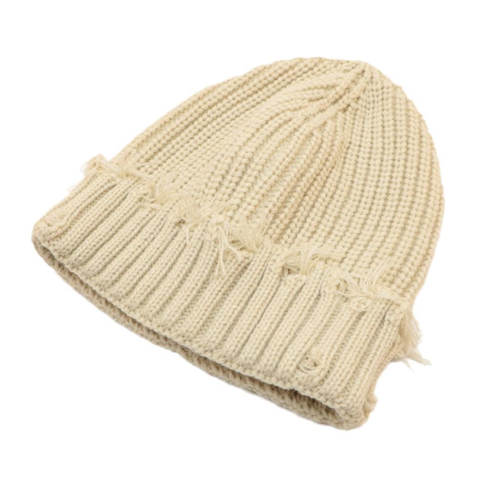 Hot Sale Distressed Customized Winter Beanies Hats Embroidered Logo Label Attach