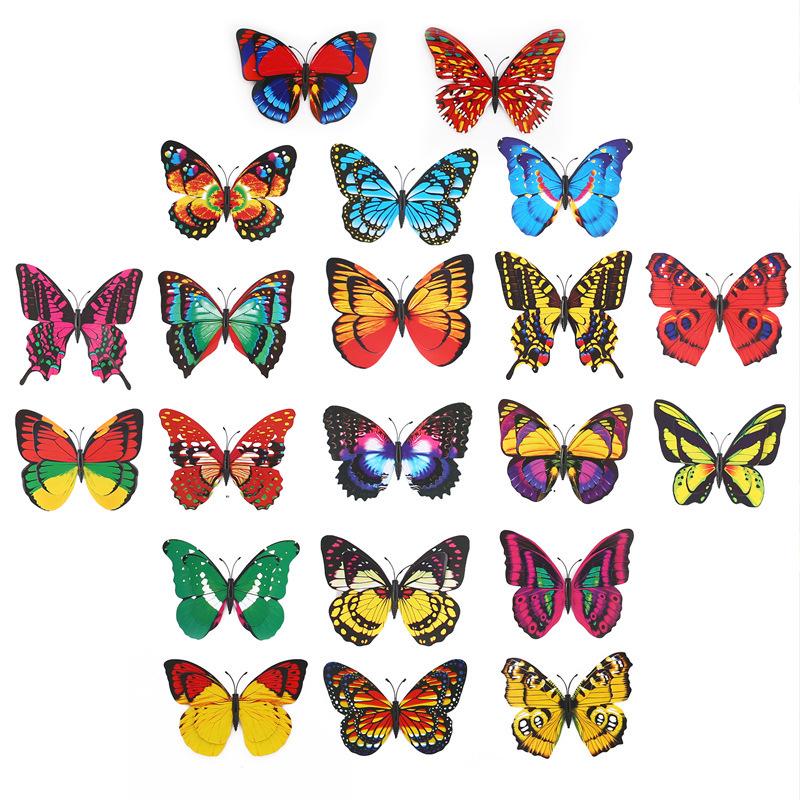 12cm Double-Layer PVC Simulation Butterfly for Garden Decoration and Floral Arrangements