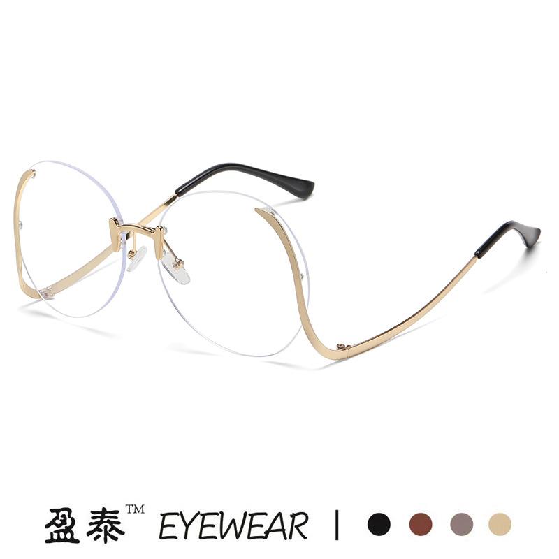New gradual change marine frameless curved legs sunglasses fashion metal women sunglasses European and American sunglasses