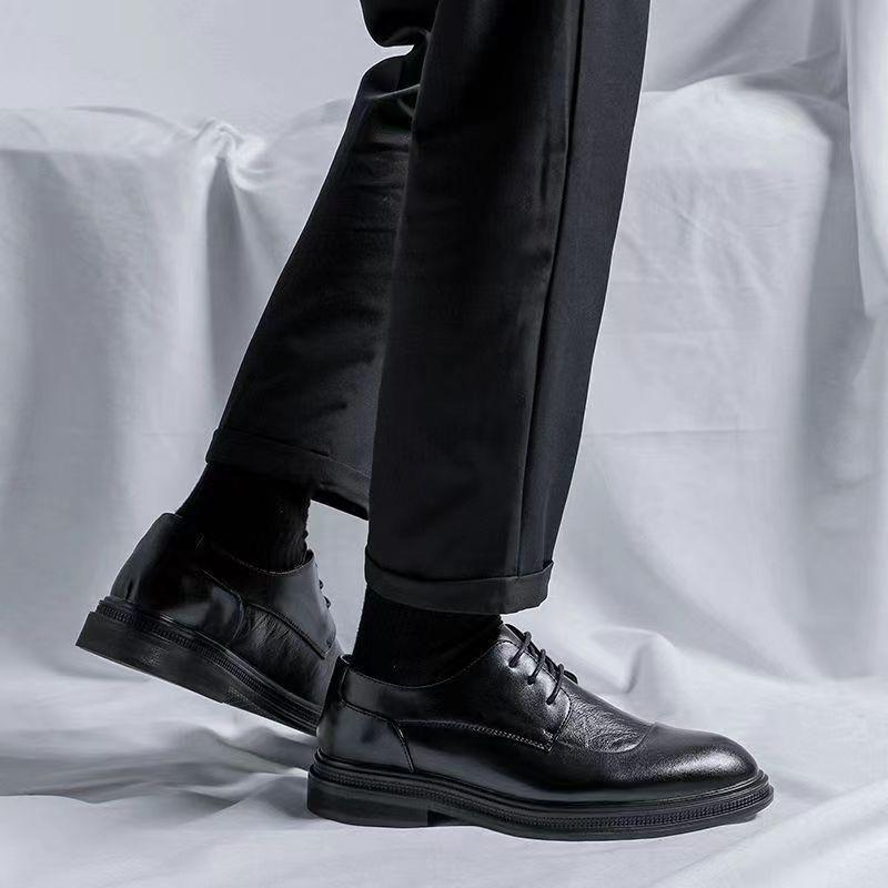 Men's leather shoes work light British bright leather heightening dress casual suit leather shoes men