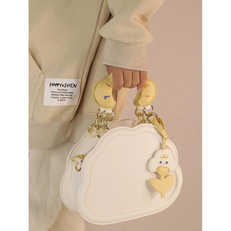 Niche Cream Cloud Bag Female Japanese and Korean Girl Cute Handbag Simple and Versatile Single Shoulder Messenger Female Bag