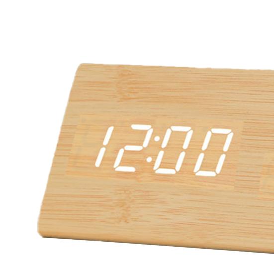 Reloj despertador con control de voz, reloj de escritorio multifuncional con pantalla transparente ABS, ahorro de energía, para el hogar 