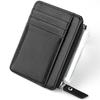 Mini Credit Card Wallet Id Card Holder Men's Small Wallet Thin Sleeve Zipper Short Coin Wallet