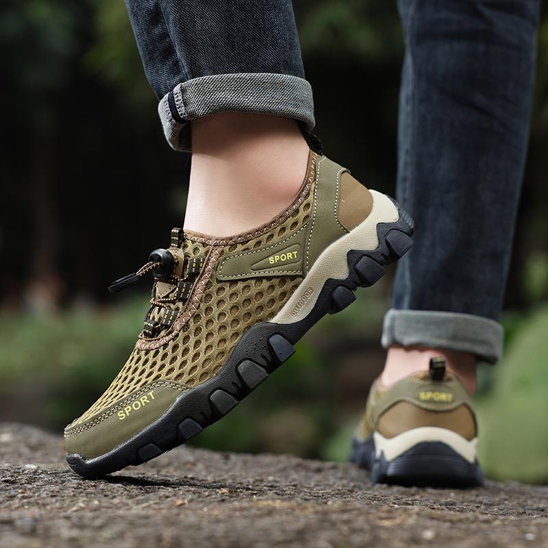 Men Hiking Sports Shoes Breathable Mesh Sneakers for Camping Trekking Man Trainers Outdoor Sports Shoes Anti-slip Hiking Shoes