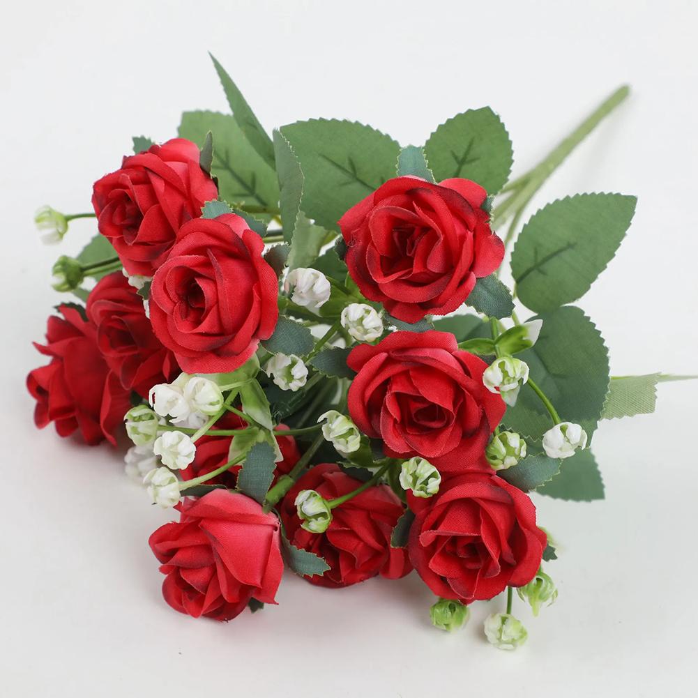Lifelike Silk Material Fake Plants Artificial Flowers Silk Roses