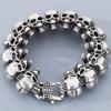 Cool Death's Head Bracelet for Men Vintage Black Old Silver Color Solid Stainless Steel Men's Bracelets Skull Chain Jewelry Male