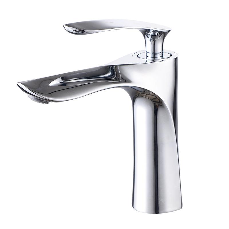 Bathroom Basin Faucet Hot and Cold Water Single Handle Brass Mixer Tap Black Water Sink Mixer Tap Chrome